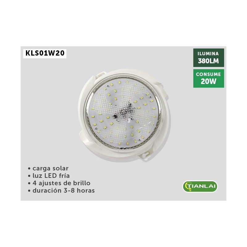LUMINARIA SOLAR KLS01W20